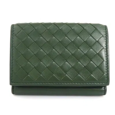 Pre-owned Bottega Veneta Green Leather Wallet (tri-fold) ()