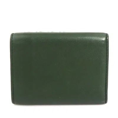 Pre-owned Bottega Veneta Green Leather Wallet (tri-fold) ()