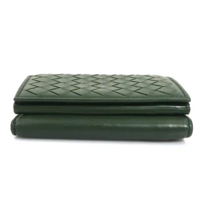 Pre-owned Bottega Veneta Green Leather Wallet (tri-fold) ()