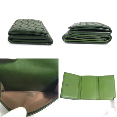 Pre-owned Bottega Veneta Green Leather Wallet (tri-fold) ()