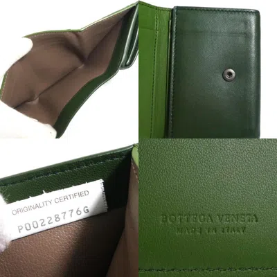 Pre-owned Bottega Veneta Green Leather Wallet (tri-fold) ()