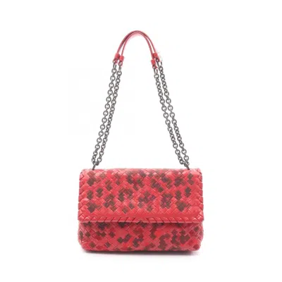 Pre-owned Bottega Veneta Red Color Leather Shoulder Bag ()