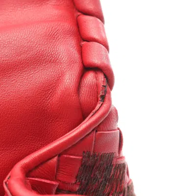 Pre-owned Bottega Veneta Red Color Leather Shoulder Bag ()