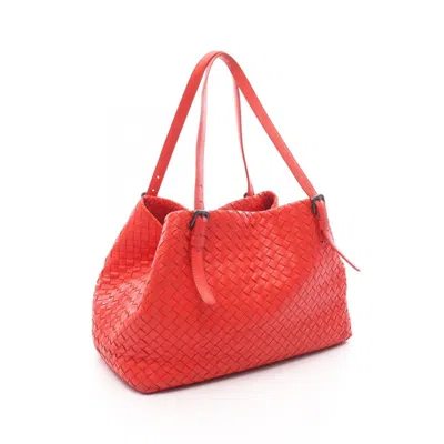 Pre-owned Bottega Veneta Red Color Leather Tote Bag ()