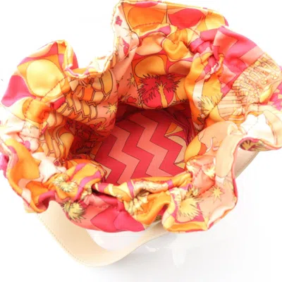 Pre-owned Bvlgari Beige White Straw Leather Shoulder Bag () In Multi