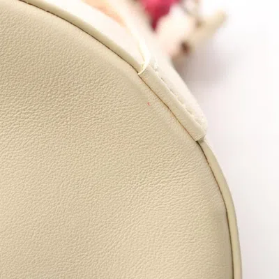 Pre-owned Bvlgari Beige White Straw Leather Shoulder Bag () In Multi