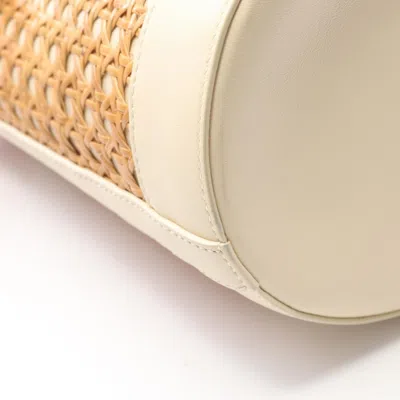 Pre-owned Bvlgari Beige White Straw Leather Shoulder Bag () In Multi