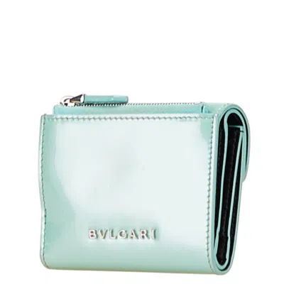 Pre-owned Bvlgari Blue Patent Leather Wallet (tri-fold) ()