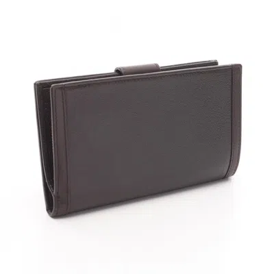 Pre-owned Bvlgari Brown Leather Long Wallet (bi-fold) ()