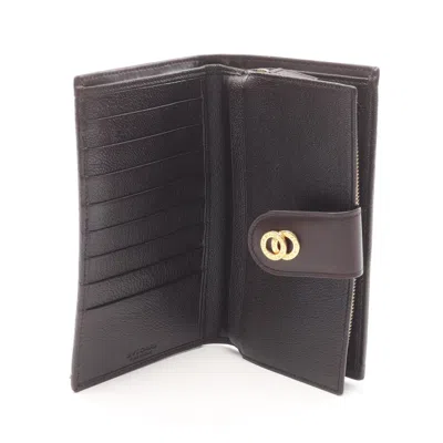 Pre-owned Bvlgari Brown Leather Long Wallet (bi-fold) ()