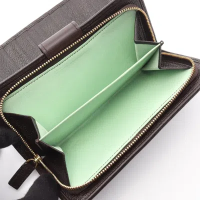 Pre-owned Bvlgari Brown Leather Long Wallet (bi-fold) ()