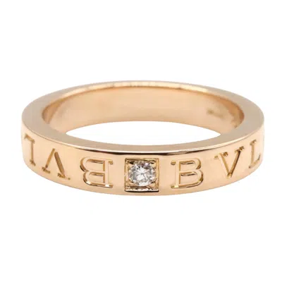 Pre-owned Bvlgari Clear Pink Gold (18k) Band Ring () In Transparent
