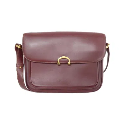 Pre-owned Cartier Bordeaux Leather Shoulder Bag () In Burgundy