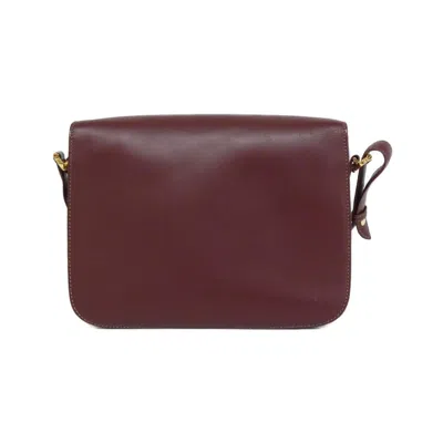 Pre-owned Cartier Bordeaux Leather Shoulder Bag () In Burgundy