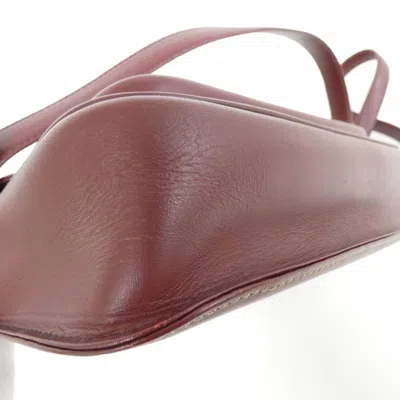 Pre-owned Cartier Bordeaux Leather Shoulder Bag () In Burgundy
