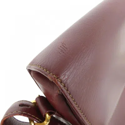 Pre-owned Cartier Bordeaux Leather Shoulder Bag () In Burgundy