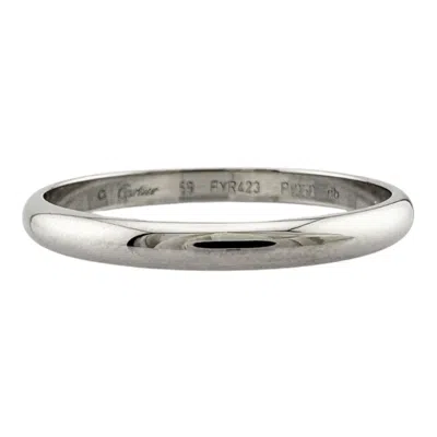Pre-owned Cartier Silver Platinum 950 Band Ring ()