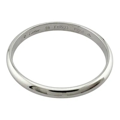 Pre-owned Cartier Silver Platinum 950 Band Ring ()