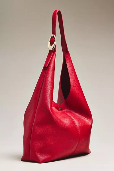 By Anthropologie The Love Knot Slouchy Bag: Buckle Edition In Red