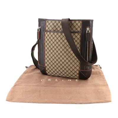 Pre-owned Celine Beige Brown Canvas Leather Shoulder Bag () In Multi