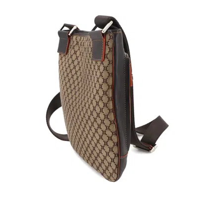 Pre-owned Celine Beige Brown Canvas Leather Shoulder Bag () In Multi
