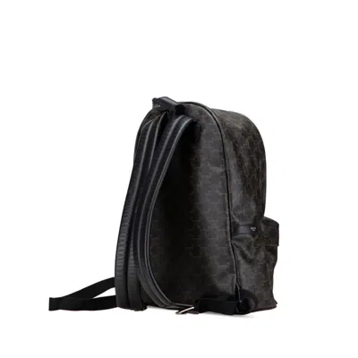 Pre-owned Celine Black Brown Pvc Leather Backpack () In Multi