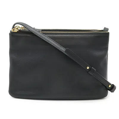 Pre-owned Celine Black Leather Pochette Pouch Shoulder Bag ()