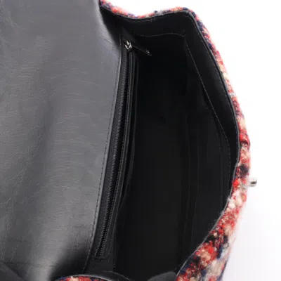 Pre-owned Chanel Beige Multi-color Red Color Wool Leather Shoulder Bag ()