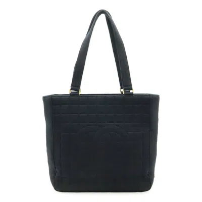 Pre-owned Chanel Black Cotton Shoulder Bag Tote Bag ()