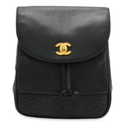 Pre-owned Chanel Black Grained Calfskin Backpack ()