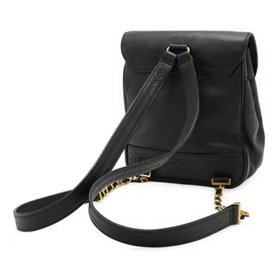 Pre-owned Chanel Black Grained Calfskin Backpack ()