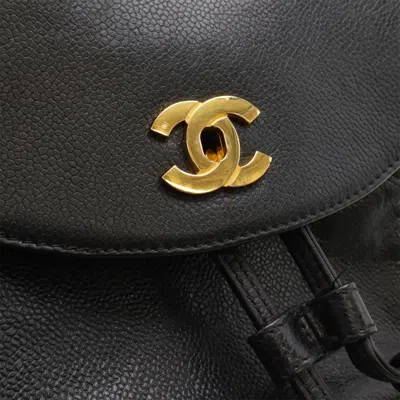 Pre-owned Chanel Black Grained Calfskin Backpack ()
