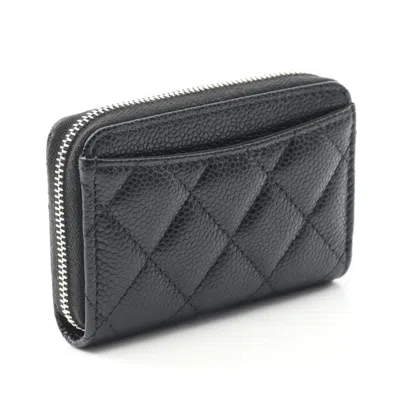 Pre-owned Chanel Black Grained Calfskin Coin Purse/coin Case ()