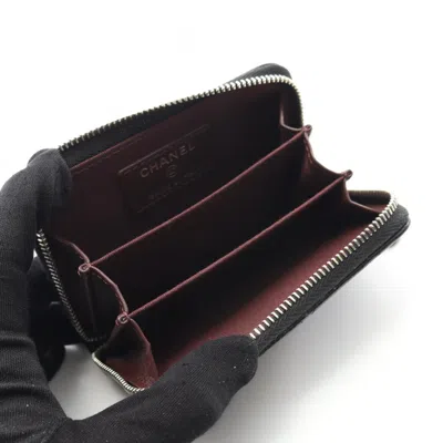 Pre-owned Chanel Black Grained Calfskin Coin Purse/coin Case ()