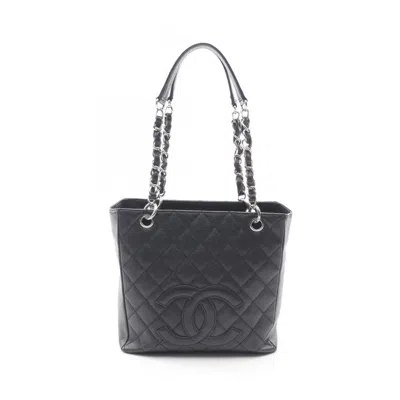 Pre-owned Chanel Black Grained Calfskin Tote Bag ()