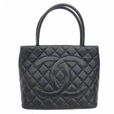 Pre-owned Chanel Black Grained Calfskin Tote Bag ()