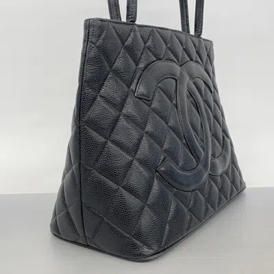 Pre-owned Chanel Black Grained Calfskin Tote Bag ()