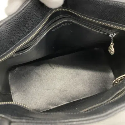 Pre-owned Chanel Black Grained Calfskin Tote Bag ()