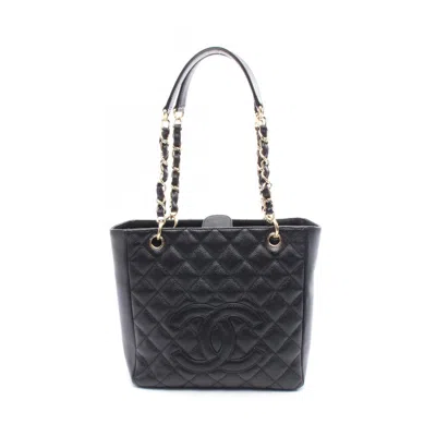 Pre-owned Chanel Black Leather Tote Bag ()