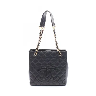Pre-owned Chanel Black Leather Tote Bag ()