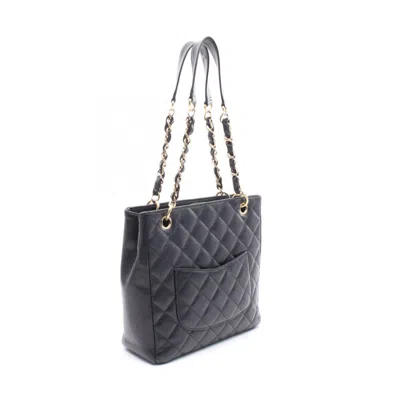Pre-owned Chanel Black Leather Tote Bag ()