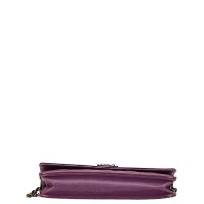 Pre-owned Chanel Boy  Purple Leather Shoulder Bag ()