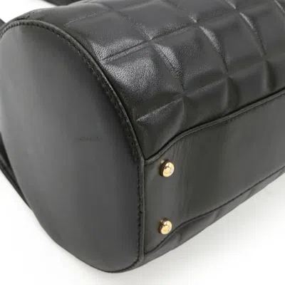 Pre-owned Chanel Chocolate Bar Black Leather Shoulder Bag ()