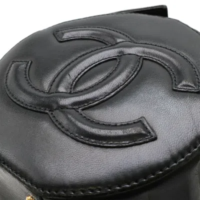 Pre-owned Chanel Chocolate Bar Black Leather Shoulder Bag ()