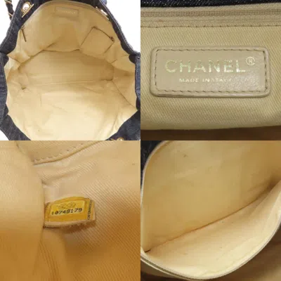 Pre-owned Chanel Denim Navy Denim Tote Bag () In Blue