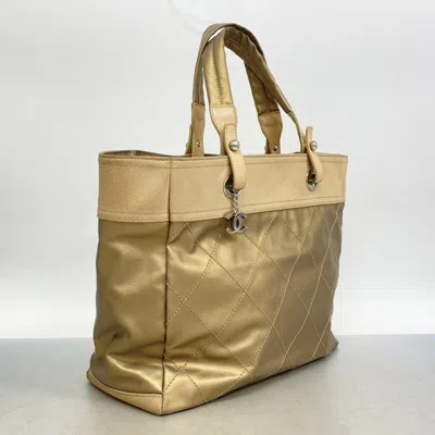 Pre-owned Chanel Gold Canvas Tote Bag ()