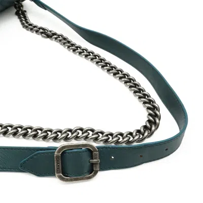Pre-owned Chanel Green Leather Shoulder Bag ()