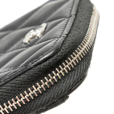 Pre-owned Chanel Matelasse Black Leather Coin Purse/coin Case ()