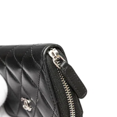 Pre-owned Chanel Matelasse Black Leather Coin Purse/coin Case ()
