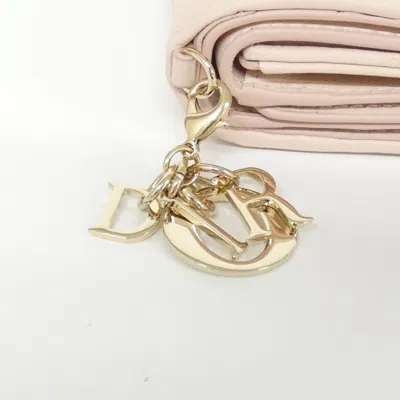 Pre-owned Dior Christian  Pink Leather Wallet (tri-fold) ()